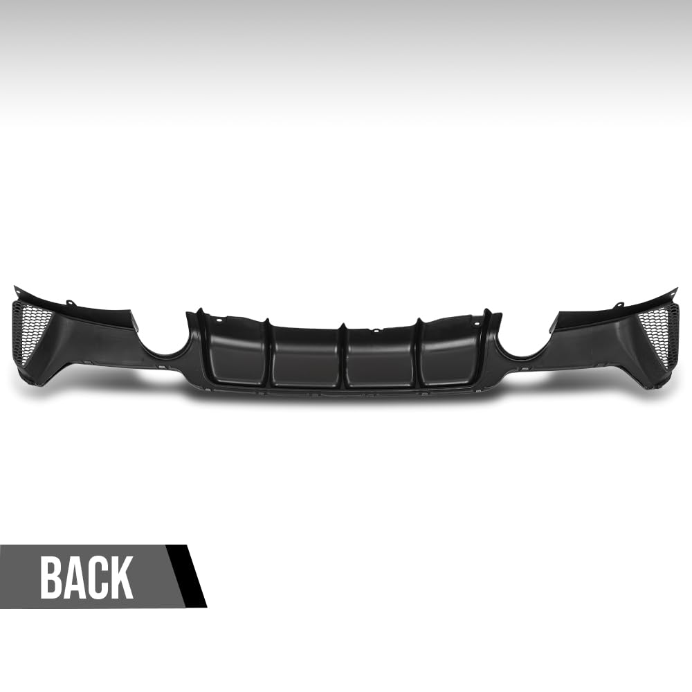 G-PLUS Rear Diffuser Compatible with BMW F32 4-Series 2 Door Coupe 2014 2015 2016 2017 2018 2019 2020 with M Sport Bumper Only Rear Diffuser Lip Glossy Black
