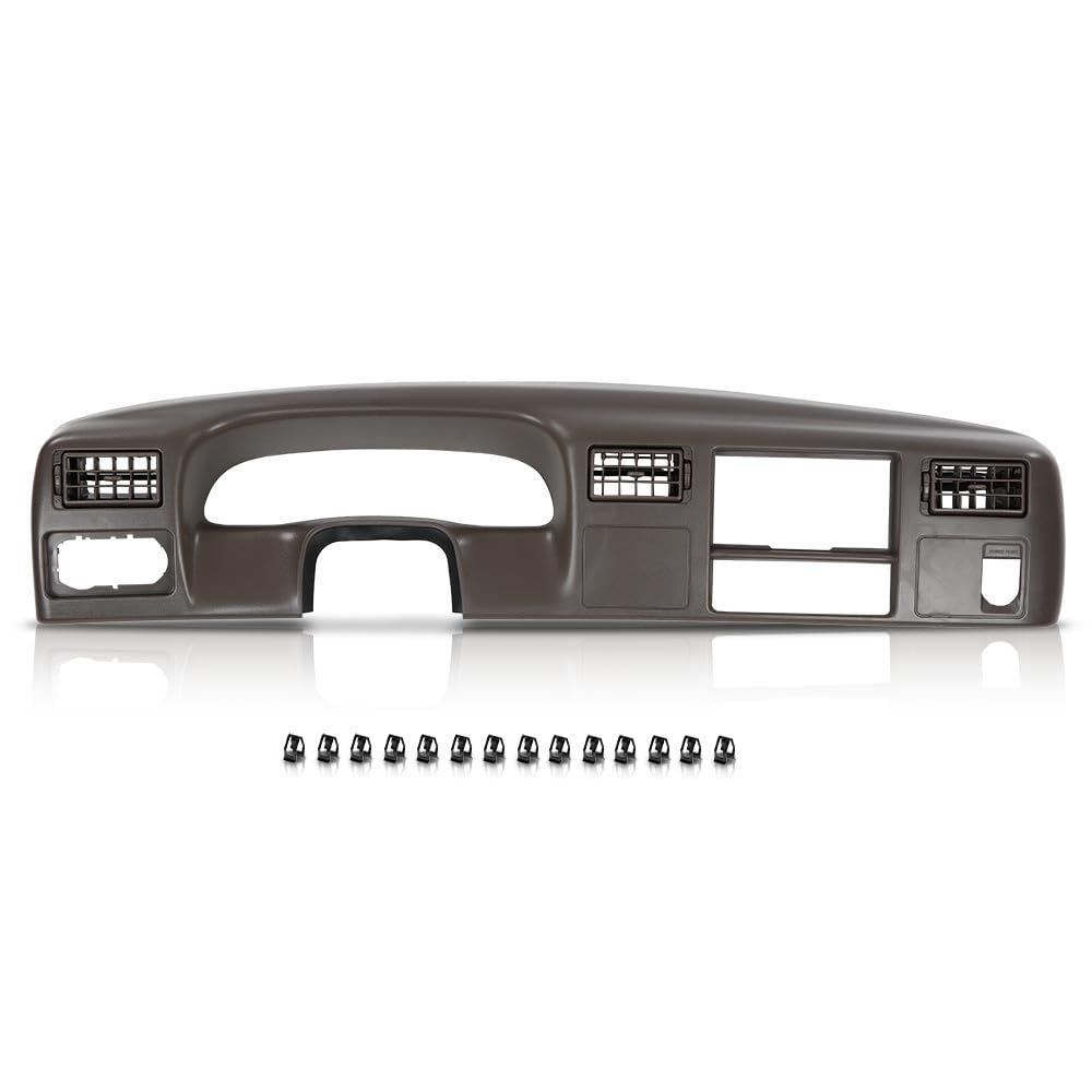 G-PLUS Dash Bezel Radio Cluster Trim Panel W/o Hole Compatible with Ford F250 F350 Super Duty 1999-2004 Brown