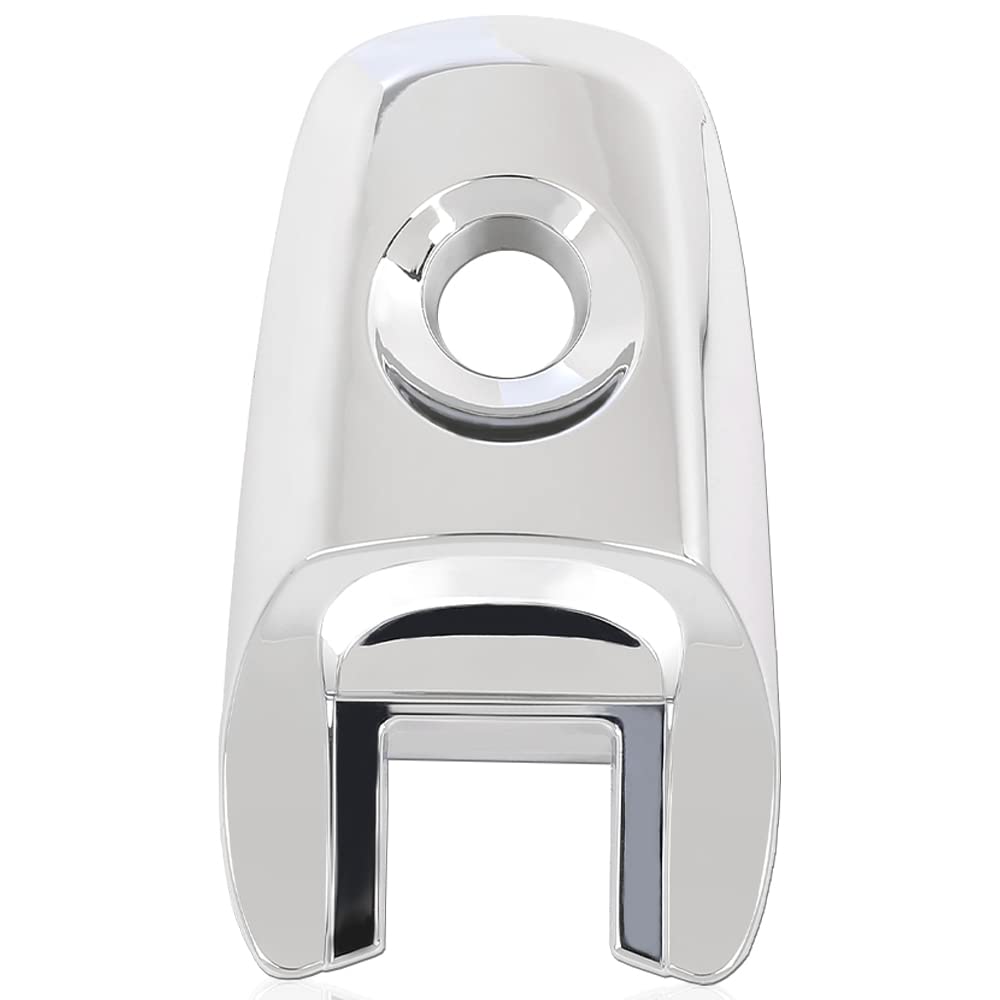 G-PLUS 1PC Front Driver Chrome Exterior Door Handle Lock Cylinder Cap Compatible with 2011-2019 Ford Explorer Silver