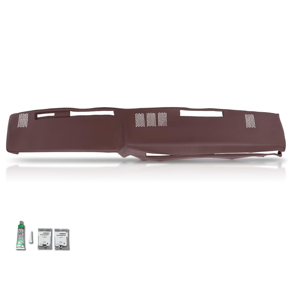 G-PLUS TPE Neutral Dashboard Dash Cover Red Compatible with 1981-1987 Chevy GMC Full Size Pickup/1981-1991 Chevy GMC SUV