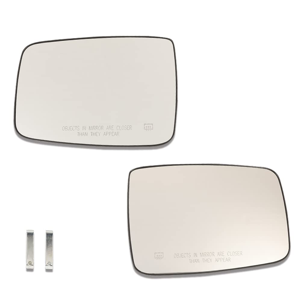 G-PLUS Heated Exterior Mirror Glass with Backing Plate Compatible with 2010 Dodge Ram 1500/2500 Truck with Heated Power Folding Mirrors (without Tow Mirrors) Left and Right Side
