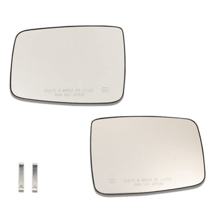 G-PLUS Heated Exterior Mirror Glass with Backing Plate Compatible with 2010 Dodge Ram 1500/2500 Truck with Heated Power Folding Mirrors (without Tow Mirrors) Left and Right Side