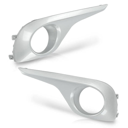 G-PLUS Front Fog Light Lamp Cover Trim Pair, Compatible with Toyota Highlander 2011 2012 2013 TO1038154 TO1039154 814810E060 814820E080, Driver & Passenger Side Fog Light Trim Silver