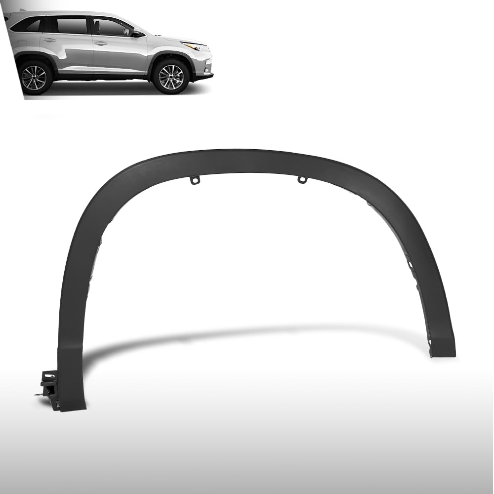 G-PLUS Front Right Fender Flare Compatible with Toyota Highlander 2014 2015 2016 2017 2018 2019 TO1291105, 750850E020, Black