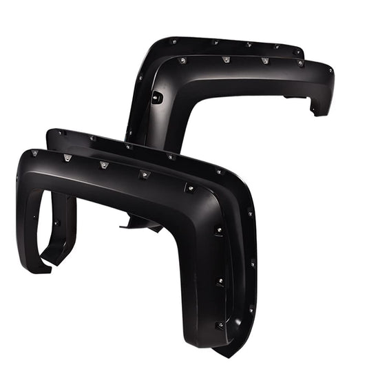 G-PLUS Upgrade Fender Flares Compatible with Chevy Silverado 2500HD 3500HD 2014-2018 Fleetside 78.8" / 97.6" / 97.8" Long Bed Models (Regular Cab & Extended Cab) Wheel Flares Smooth Pocket Rivet