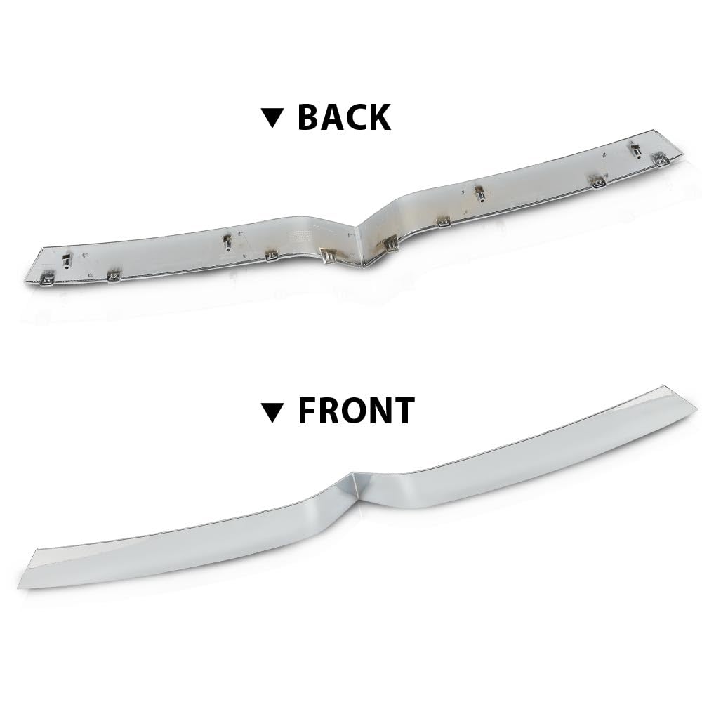 G-PLUS Front Upper Grille Trim Bright Chrome Compatible with Tesla Model X 2016-2020 1047022-00-D, 104702200D Silver ABS