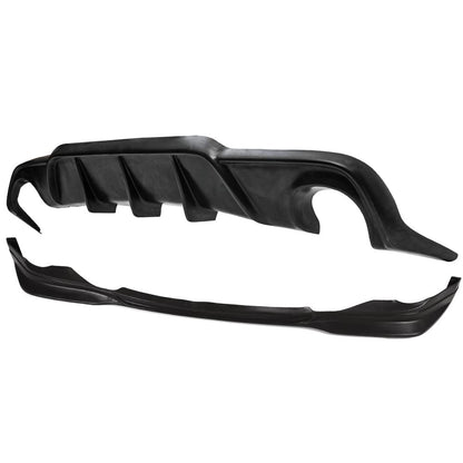 Front Bumper Lip & Rear Bumper Diffuser Spoiler Splitter Valance Body Kit Replacement for IS250 IS350 2006-2008 F Sport Style PU Add On