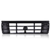 G-PLUS Front Grille Grill Compatible with 1992-1996 Bronco/1992-1997 Ford F150 F250 F350 Platinum Chrome w/Emblem Truck Replacement, Gloss Black FO1200173 FO2512130 FO2513131