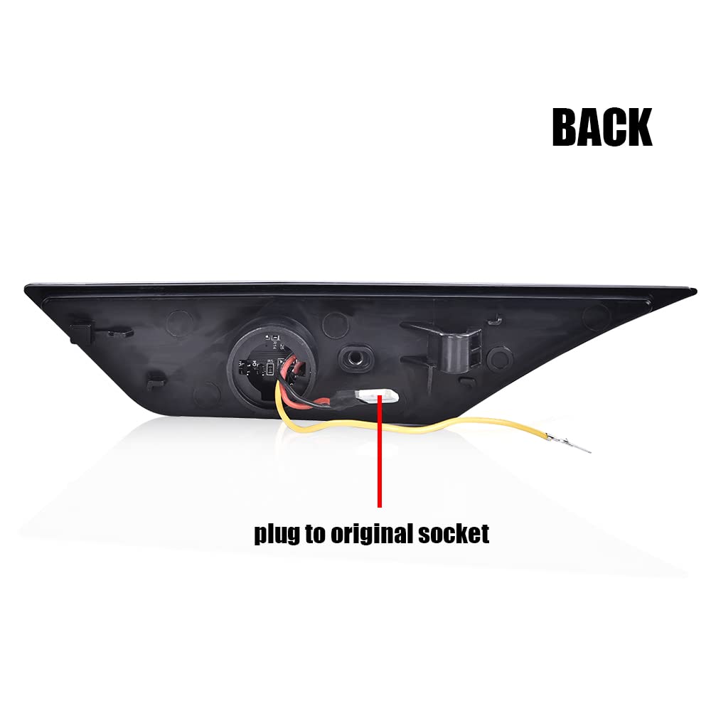 G-PLUS LED Switchback Signal Lamp Side Marker Lights Compatible with Honda Civic 2016 2017 2018 2019 2020 2021 33850TBAA02, 33850TBAA01, 33800TBAA02 Smoke Lens