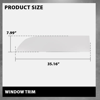 G-PLUS 8" Chopped Top Window Trim Pair, Compatible with Kenworth T680 & T880 Trucks 2013+, Stainless Steel