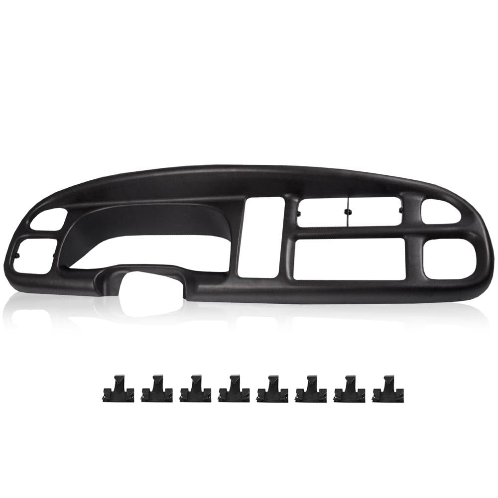 G-PLUS Dash Cover Bezel With 8 Clips Compatible with Dodge Ram 1500 1998-2001/ Ram 2500 3500 1998-2002#5GK51DX9AA, 5EU11DX9AB, 68042746AC, 998-15163 Dashboard Panel