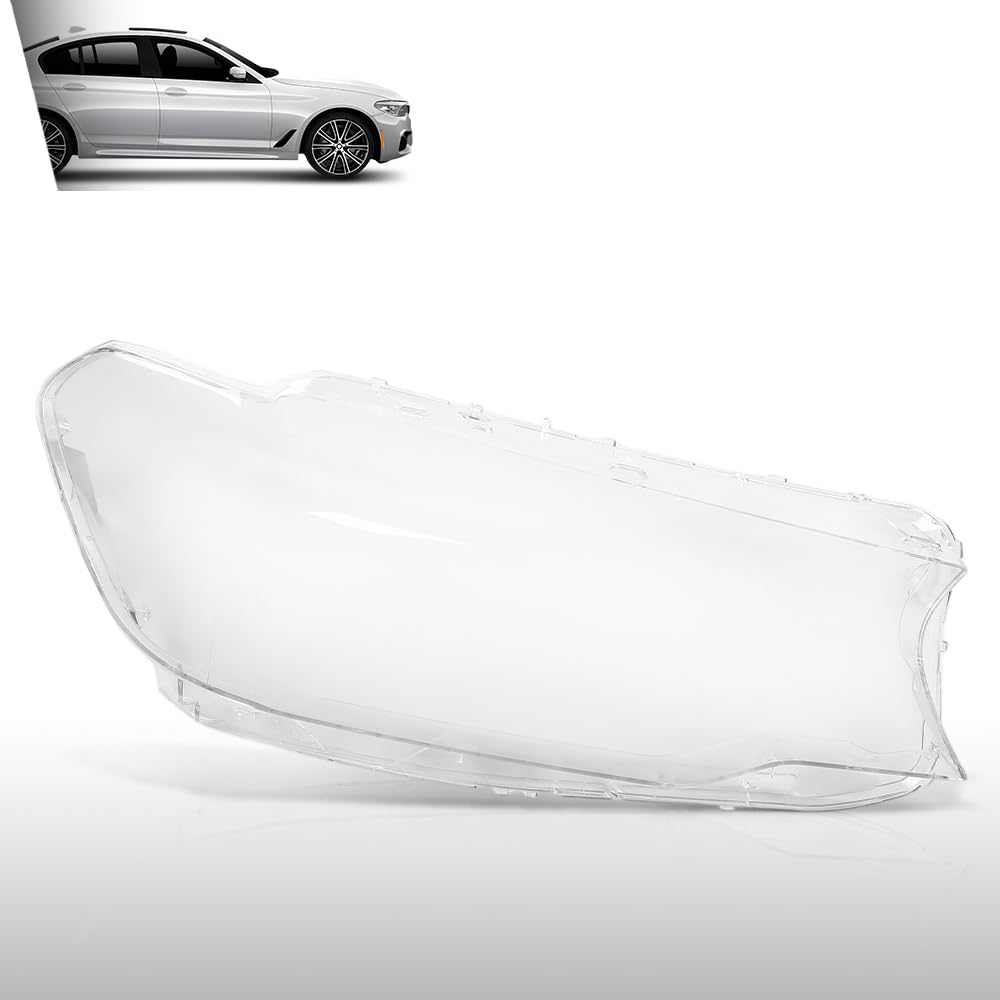 G-PLUS Headlight Lens Cover Compatible with BMW 5 Series G30 G31 G38 2017-2020 Fit BMW 520i 530i 540i 550i (xDrive) 2016-2019 Right Side 63117214961, 7214961 Front Headlamp Lens Cover Clear