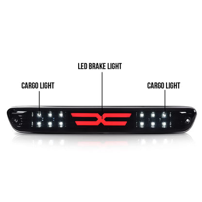 G-PLUS Third 3rd X Brake Light Cargo Lamp High Mount Stop Light Compatible with Chevy Colorado 2004-2012,Fit 2006-2008 GMC Canyon Isuzu I-Series Cab Roof Center Mount Brake Stop Tail Lamp Smoky Lens