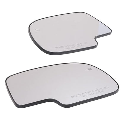 G-PLUS Mirror Glass Power Heated Compatible with Chevy Silverado 1500 1999-2006 /Fit GMC Sierra 1500 1999-2006 / Fit Cadillac Escalade 2002-2006 Driver & Passenger Side Mirror Glass Set