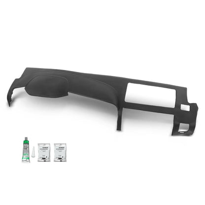 G-PLUS TPE Half Dash Board Cover w/Adhesive Compatible with Chevy Silverado LS LT WT/GMC Sierra SL SLE (NOT Fit LTZ/Denali/SLT) 2007-2013 Dual Glovebox Style Dashboard Black