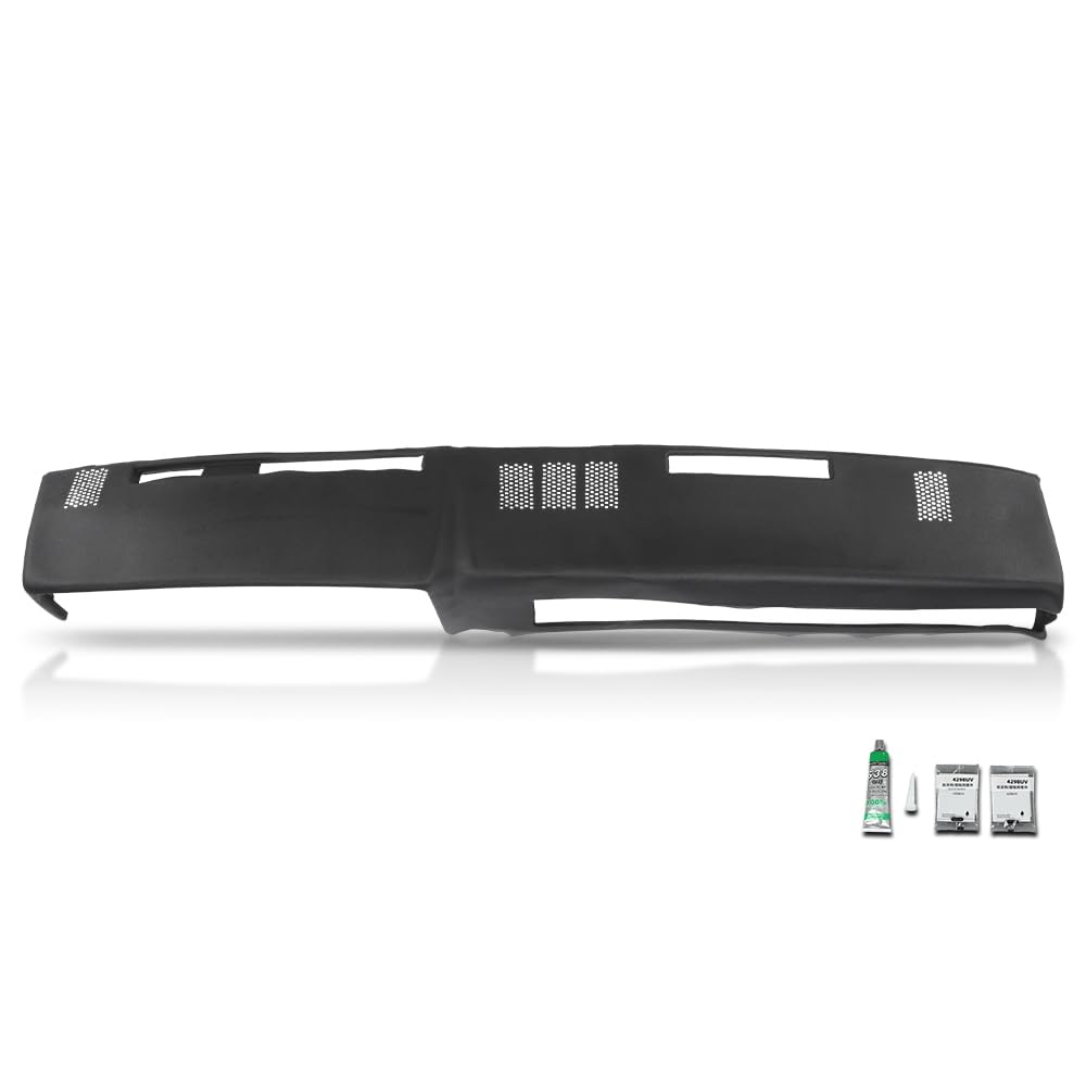 G-PLUS TPE Dashboard Dash Cover Compatible with Chevy GMC Full Size Pickup 1981-1987, Fit Chevy GMC SUV 1981-1991 Black