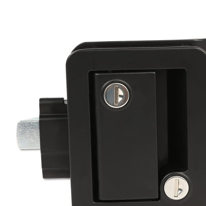 G-PLUS RV Entry Door Lock with Paddle Deadbolt, Black RV Paddle Entry Door Lock Latch Handle Knob with Keys, RV Door Latch Replacement Kit