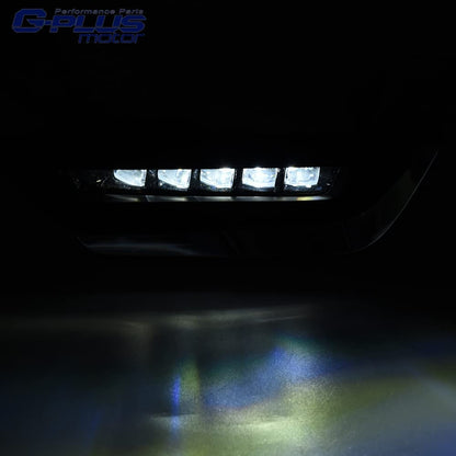 G-PLUS Fog Driving Light Lamp LED DRL Compatible With 2017-2018 Honda CRV CR-V,Front Bumper Fog Lamp Assembly Super Bright LED W/Bezel + Wiring Kit Left & Right Side