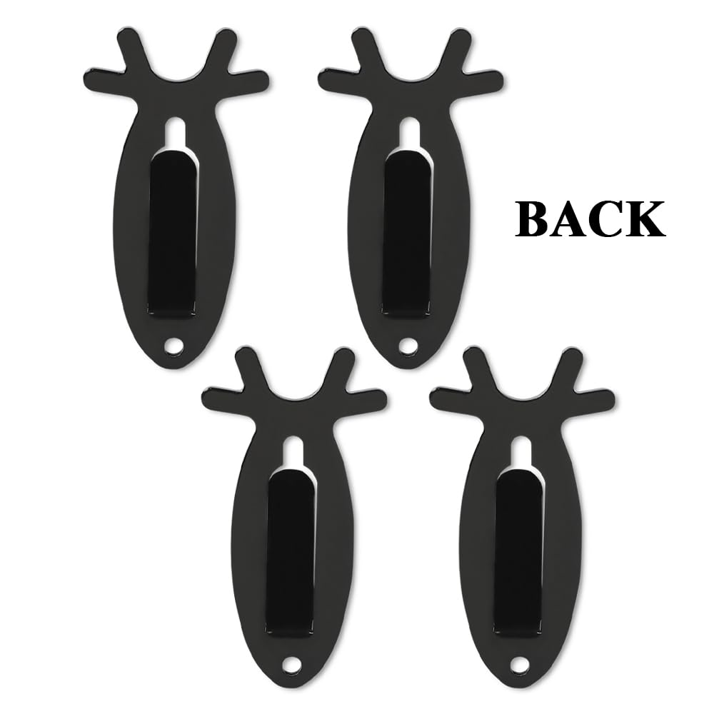 G-PLUS Wall Hanger Hook European Antler Style Wall Mount Bracket for Hanging Mounting Elk Deer Antelope Living Room Bedroom Home Decor 4PCS Black