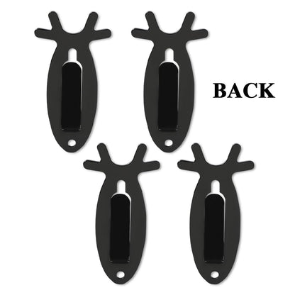 G-PLUS Wall Hanger Hook European Antler Style Wall Mount Bracket for Hanging Mounting Elk Deer Antelope Living Room Bedroom Home Decor 4PCS Black