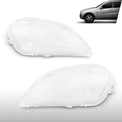 G-PLUS Headlight Lens Cover Compatible with Benz ML Class W164 ML320 ML350 ML500 ML550 ML63 AMG 2006-2008 Left & Right Pair Front Headlamp Lens Cover Clear