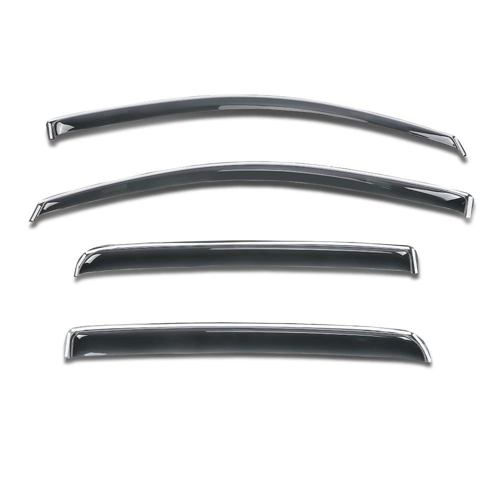 G-PLUS in-Channel Side Window Vent Visor Deflectors Rain Guards Compatible with Chevy Colorado Crew Cab 2015-2022; Fit GMC Canyon Crew Cab 2015-2022; Not Fit Extended/Double Cab 4 PCS Smoky