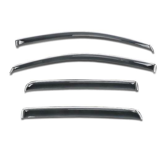G-PLUS in-Channel Side Window Vent Visor Deflectors Rain Guards Compatible with Chevy Colorado Crew Cab 2015-2022; Fit GMC Canyon Crew Cab 2015-2022; Not Fit Extended/Double Cab 4 PCS Smoky