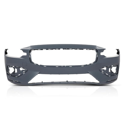 G-PLUS Front Bumper Cover Fascia Compatible with Volvo S60 V60 2019-2021 Fit Models without Headlight Washer and Parallel Park Assist 397964230, 36011940