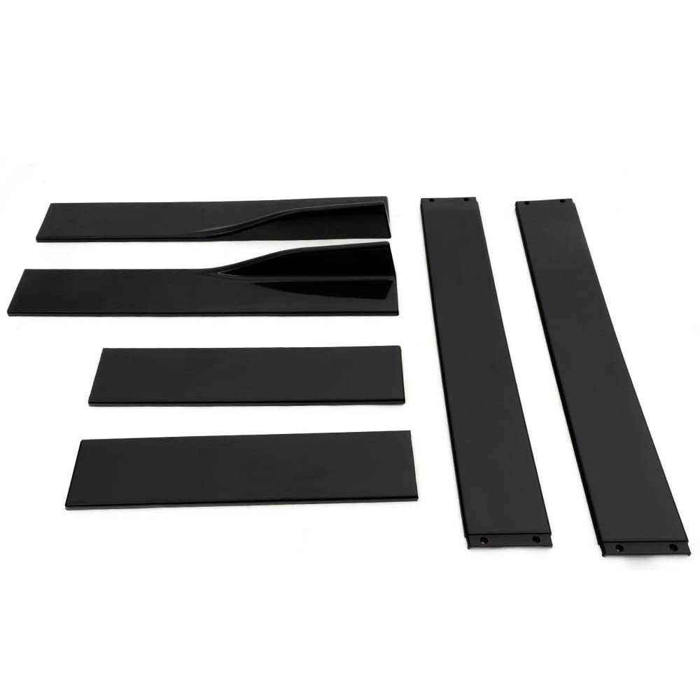 Universal 2.2 Meters / 86.6 Inch Carbon Fiber Look Side Skirt Extensions Rocker Panel Splitters Lip Kit