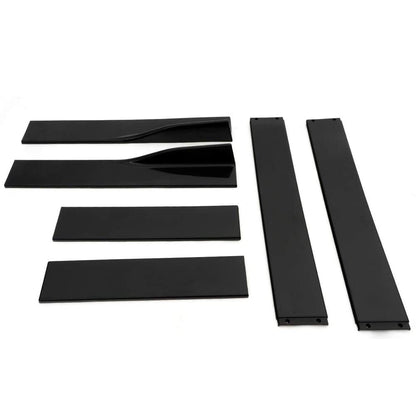 Universal 2.2 Meters / 86.6 Inch Carbon Fiber Look Side Skirt Extensions Rocker Panel Splitters Lip Kit