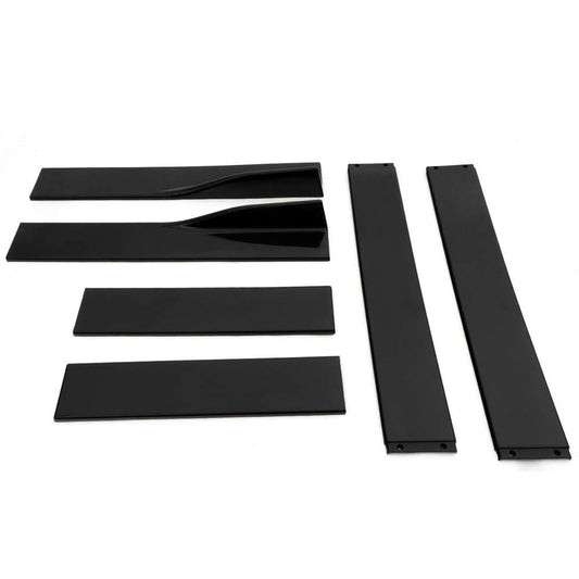 Universal 2.2 Meters / 86.6 Inch Carbon Fiber Look Side Skirt Extensions Rocker Panel Splitters Lip Kit