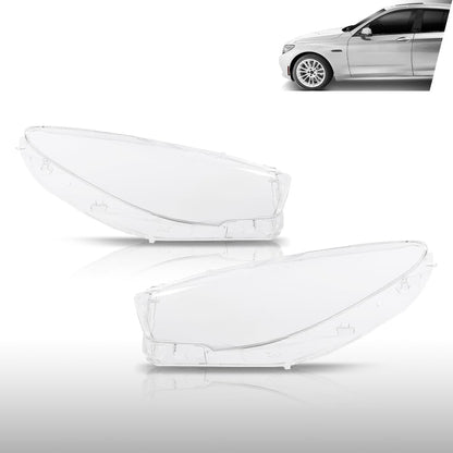 G-PLUS Headlight Lens Cover Compatible with BMW 5-Series GT F07 2010-2017 Left & Right Pair Front Headlamp Lens Cover Clear