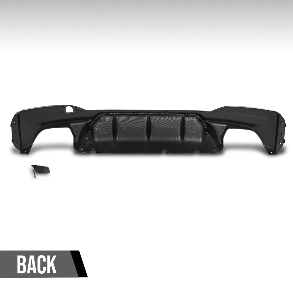 G-PLUS Rear Diffuser Compatible with BMW G30 5 Series 2017 2018 2019 2020 2021 2022 2023 Only Fit Models with M Sport Bumper Carbon Fiber Black