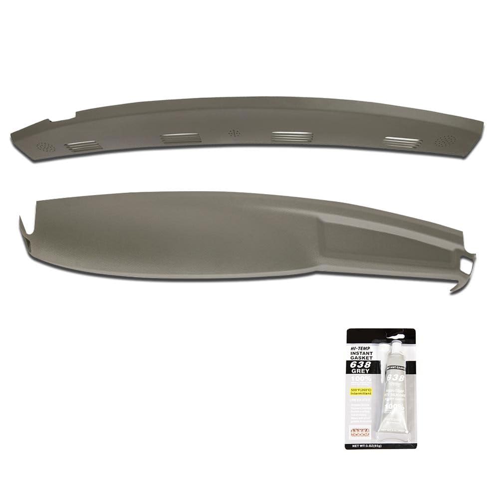 G-PLUS Molded Dash Cover Cap Overlay Compatible with Dodge Ram 1500 2002-2005/Ram 2500 3500 2003-2005 Instrument Dash Panel Grey 2 PCS