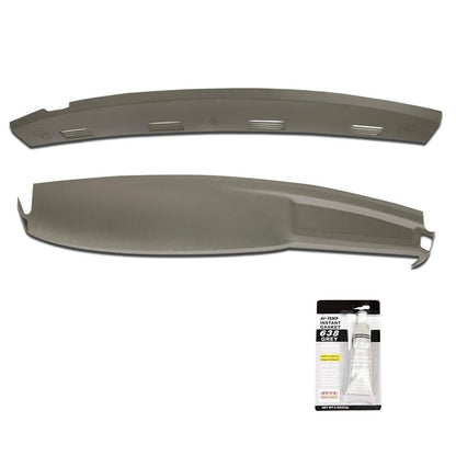 G-PLUS Molded Dash Cover Cap Overlay Compatible with Dodge Ram 1500 2002-2005/Ram 2500 3500 2003-2005 Instrument Dash Panel Grey 2 PCS