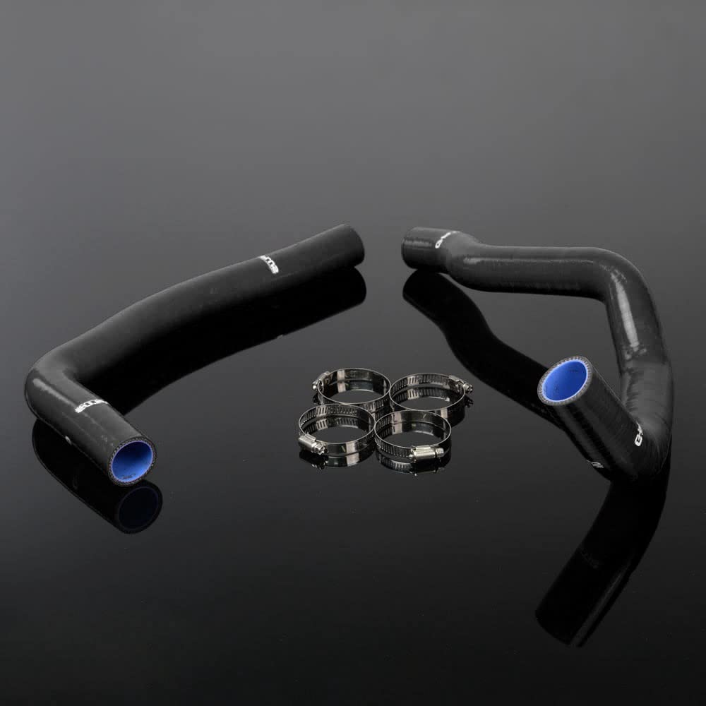 G-PLUS Silicone Radiator Coolant Hose Kit Clamps Compatible With Toyota Supra JZA80 2JZ-GTE Turbo VVTI 1997-2002 Black