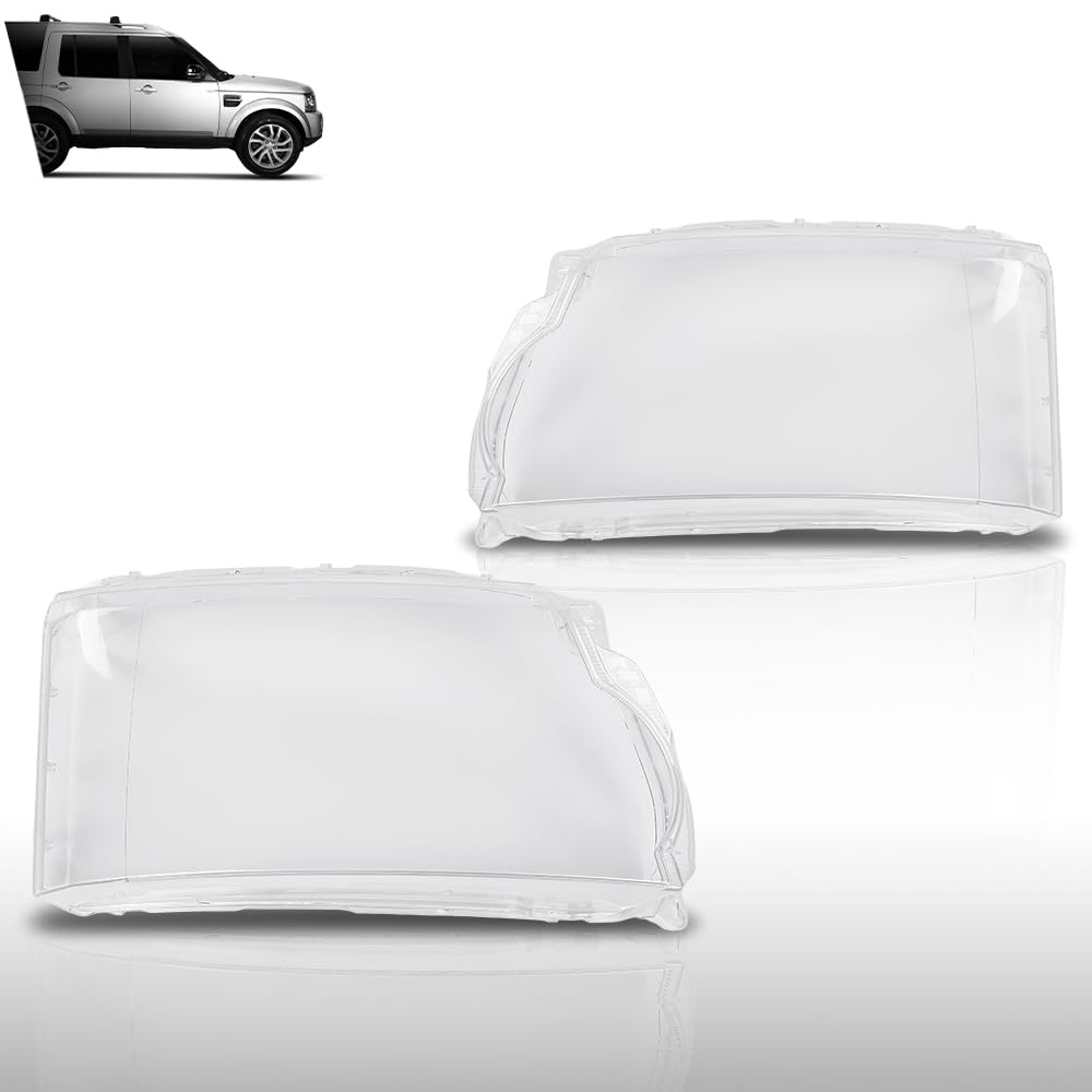 G-PLUS Headlight Lens Cover Compatible with Land Rover Discovery 4 LR4 2014-2016 Left & Right Pair Front Headlamp Lens Cover Clear