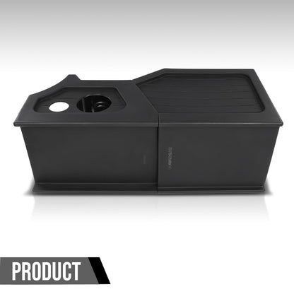 G-PLUS Center Console Subwoofer Sub Box Compatible with Chevy/GM Crew Cab 2007 2008 2009 2010 2011 2012 2013 Black