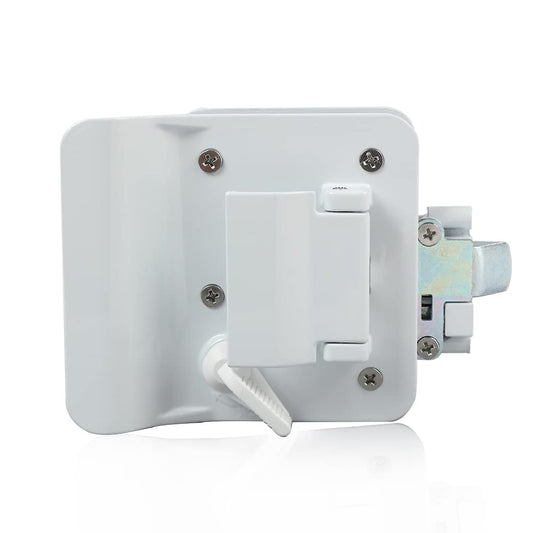 G-PLUS RV Entry Door Lock Handle Knob White Trailer Door Lock with Paddle Deadbolt Entry Door Lock Handle Knob Kit with 2 Keyed Compatible with Camper Horse Trailer Cargo Hauler