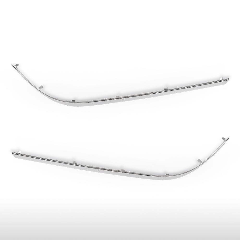 G-PLUS Pair Front Outer Bumper Face Bar Trim Compatible with Benz E350 / E550 Base Convertible 2-Door 2011-2013 2078852021, 2078851921, MB1047115, MB1046115 Silver