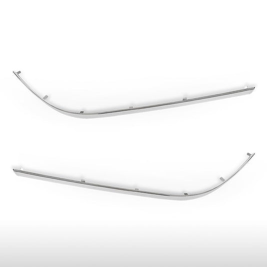 G-PLUS Pair Front Outer Bumper Face Bar Trim Compatible with Benz E350 / E550 Base Convertible 2-Door 2011-2013 2078852021, 2078851921, MB1047115, MB1046115 Silver