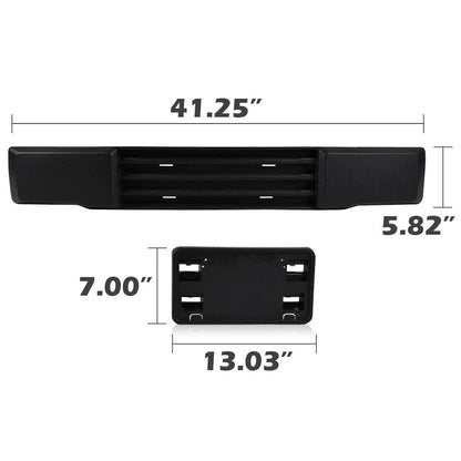 G-PLUS Front Bumper & License Plate Bracket Compatible with Ford F150 2015-2017 Grille Trim Panel and License Plate Mount Fascia Cover Set,Not Fit Ecoboost Powered F150 FL3Z-17E810-AA FL3Z-17A385-A