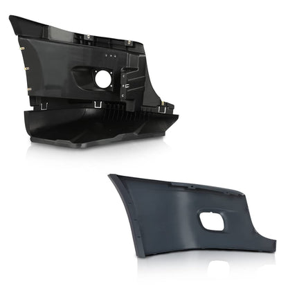 G-PLUS Left Dirver Side Bumper Reinforcement & Cover w/Fog Hole Compatible with Freightliner Cascadia 2008-2017 2127301002 2127301006 2128619002 2127300004