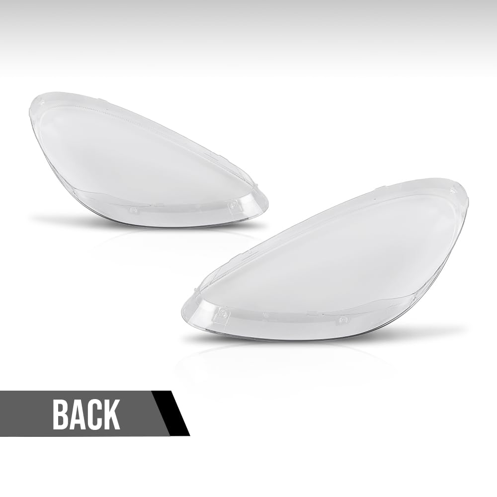 G-PLUS Headlight Lens Cover Compatible with Porsche Cayenne 958 Model 2011-2014 Left & Right Pair Front Headlamp Lens Cover Clear