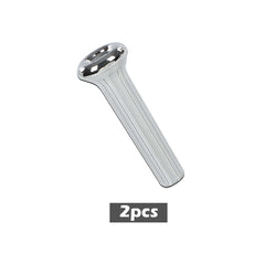 G-PLUS Door Lock Knobs Pair for GM Vehicles 1968-1970 Chrome Ribbed Style Close-up View