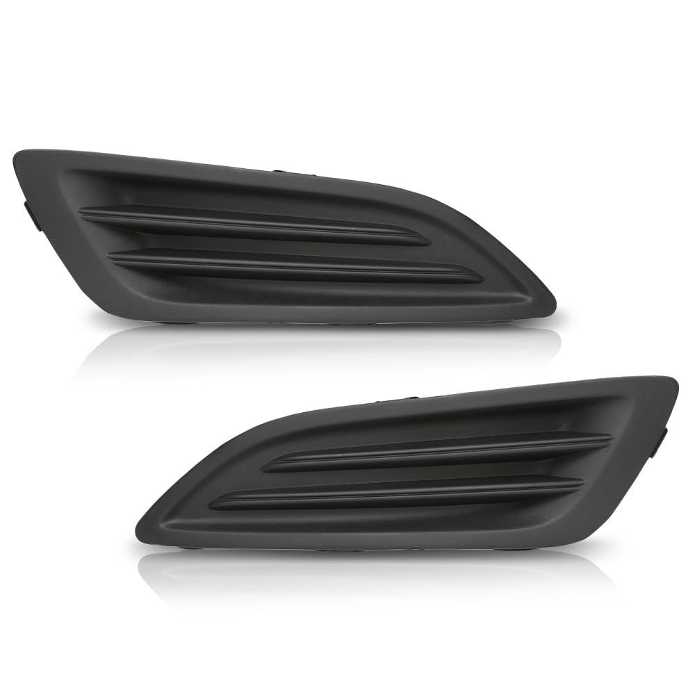 G-PLUS Pair Front Bumper Fog Light Lamp Cover, Compatible with Ford Fiesta 2014-2019, LH Driver & RH Passenger Side 2PCS, D2BZ15266AA, D2BZ15266BA