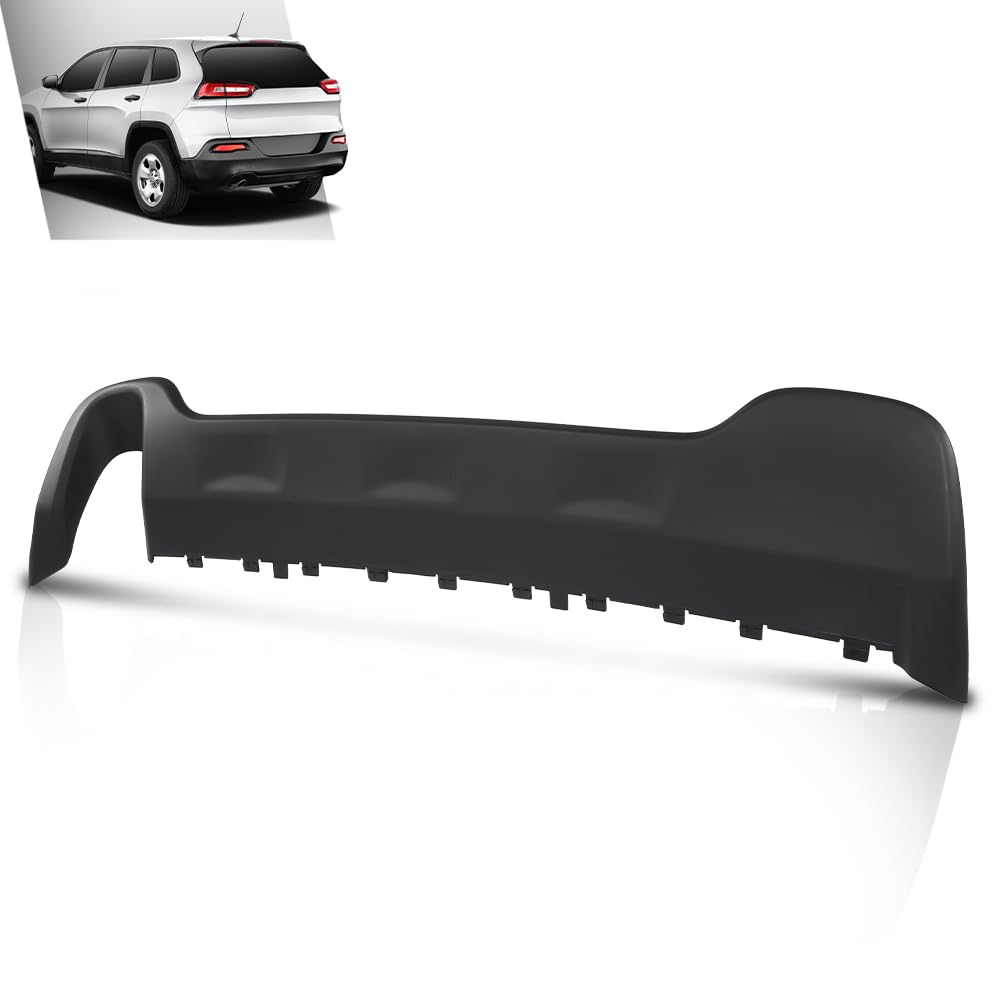 G-PLUS Rear Bumper Face Bar Trim Molding Step Pad Compatible with Jeep Cherokee Latitude Plus 2018,Fit Jeep Cherokee (submodel: Latitude, North, Sport) 2014-2018,Fit for Models With Single Exhaust