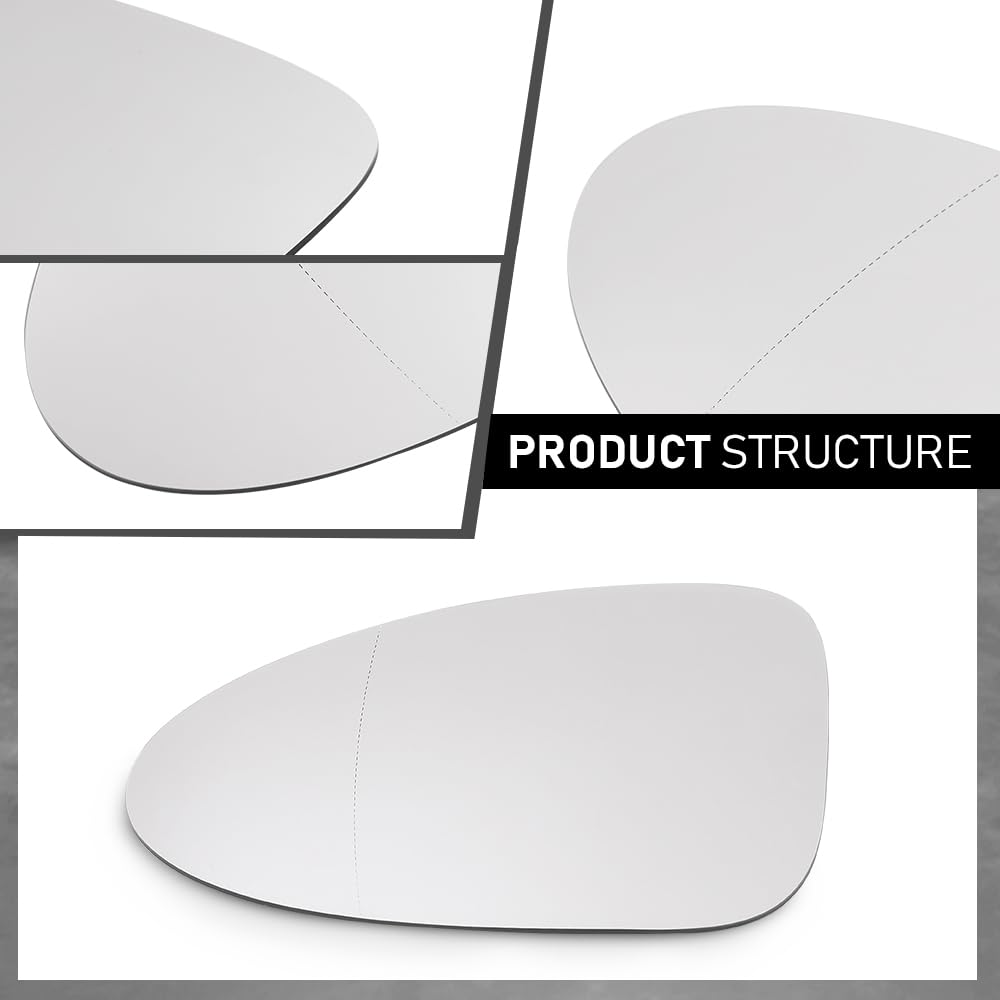 G-PLUS Driver Left Side Mirror Glass Compatible with Porsche Macan 2015 2016 2017 2018 2019 2020 2021 95B857521H, 95B-857-521-G White
