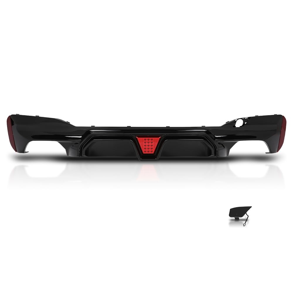 G-PLUS Rear Diffuser Compatible with BMW G30 G31 G38 5 Series 2017-2023 with M Sport Bumper Only Not Fit M550i Model Not Fit Model with Regular Non-M Sport Bumper Rear Diffuser Lip Glossy Black