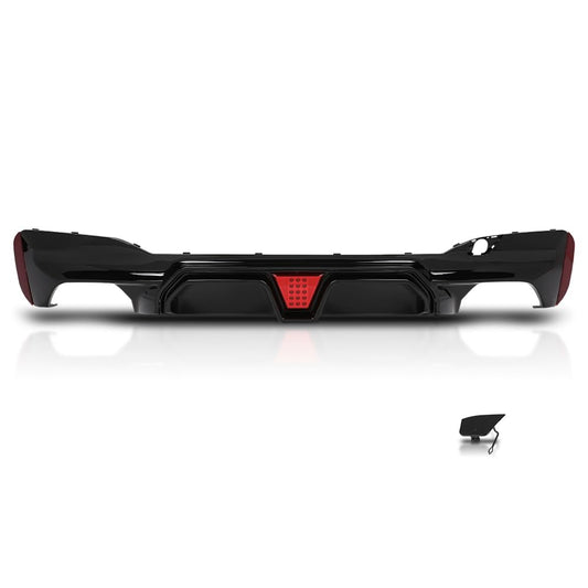 G-PLUS Rear Diffuser Compatible with BMW G30 G31 G38 5 Series 2017-2023 with M Sport Bumper Only Not Fit M550i Model Not Fit Model with Regular Non-M Sport Bumper Rear Diffuser Lip Glossy Black